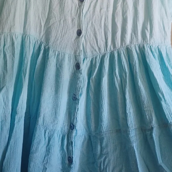 Argee blue womems maxidrees sz XL vacation Cruise Beach resortwear longwear - Picture 3 of 5